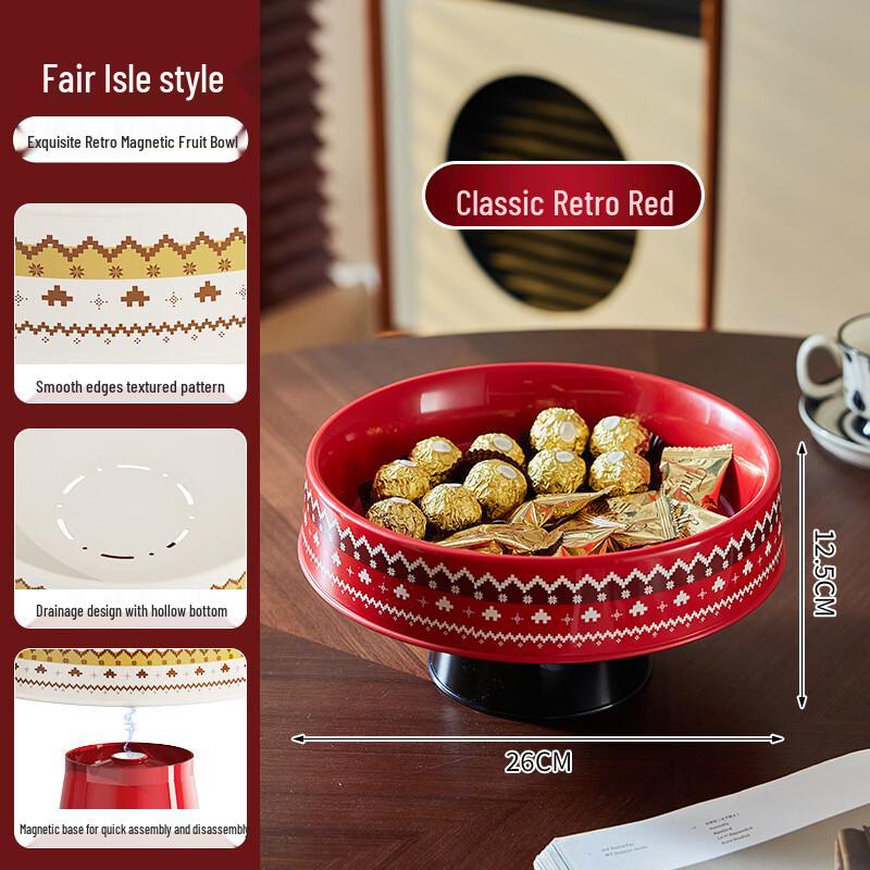ZISIZ Magnetic Double-Layer Fruit & Snack Plate