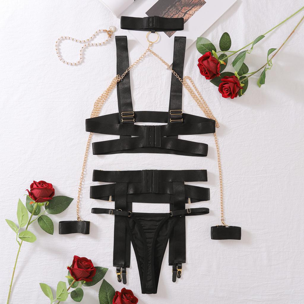 Newest Sexy Four-piece Underwear Set Women Sex Hollow Out Lingerie Set Sexy Bondage Women Lingerie