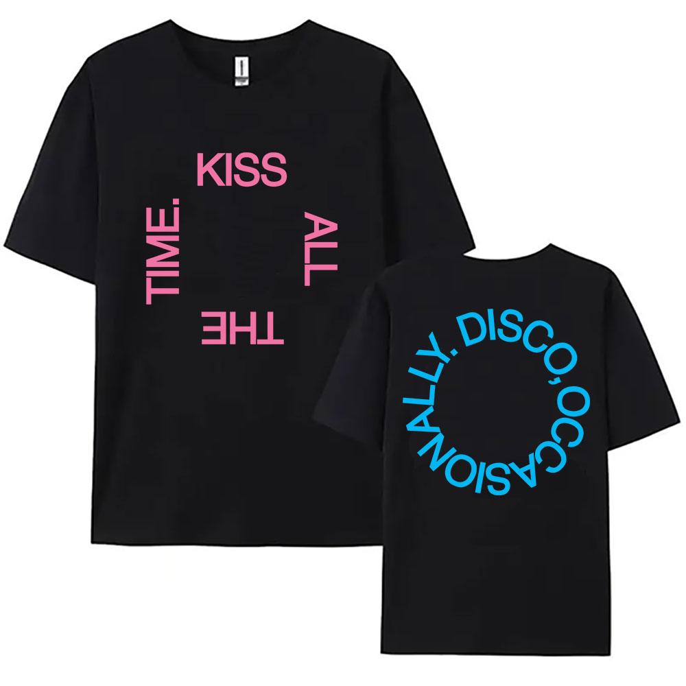 Harrystyles KISS ALL THE TIME. DISCO, OCCASIONALLY Tee Summer Short Sleeve Cotton T-shirt Unisex Streetwear Women Men Clothing