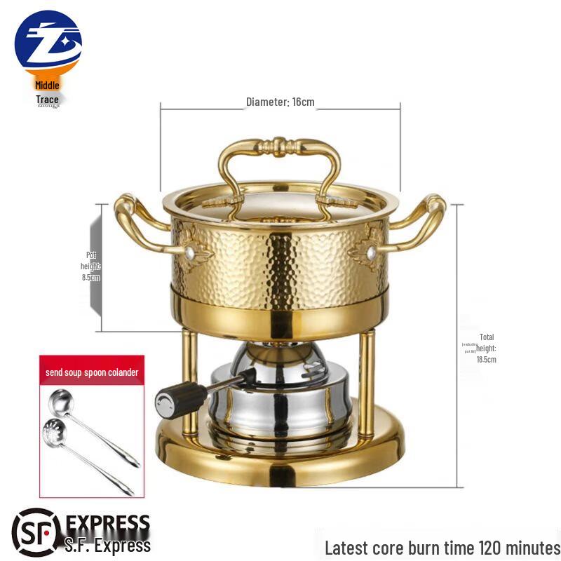 Individual Stainless Steel Hot Pot Set with Alcohol Stove Individual Pot