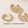 Set of 3 Women's Earrings: Gold-Tone Irregular Geometric Lines—Trendy Accessories with a Simple, Elegant Design