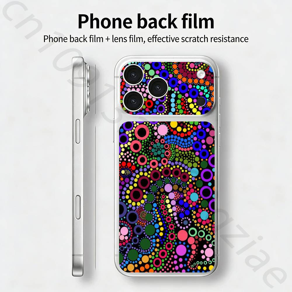 

African Style Fabric Print For iPhone 17 pro Max /17 pro Full Cover Decal Skin Wrap 3D Colorful Rear Protective Sticker Film iPhone17promax