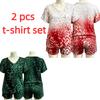 Summer European Streets Leopard Style Printed V-Neck Short Sleeved T-Shirt And Shorts Set Women's and Men's T-shirt Shorts Set