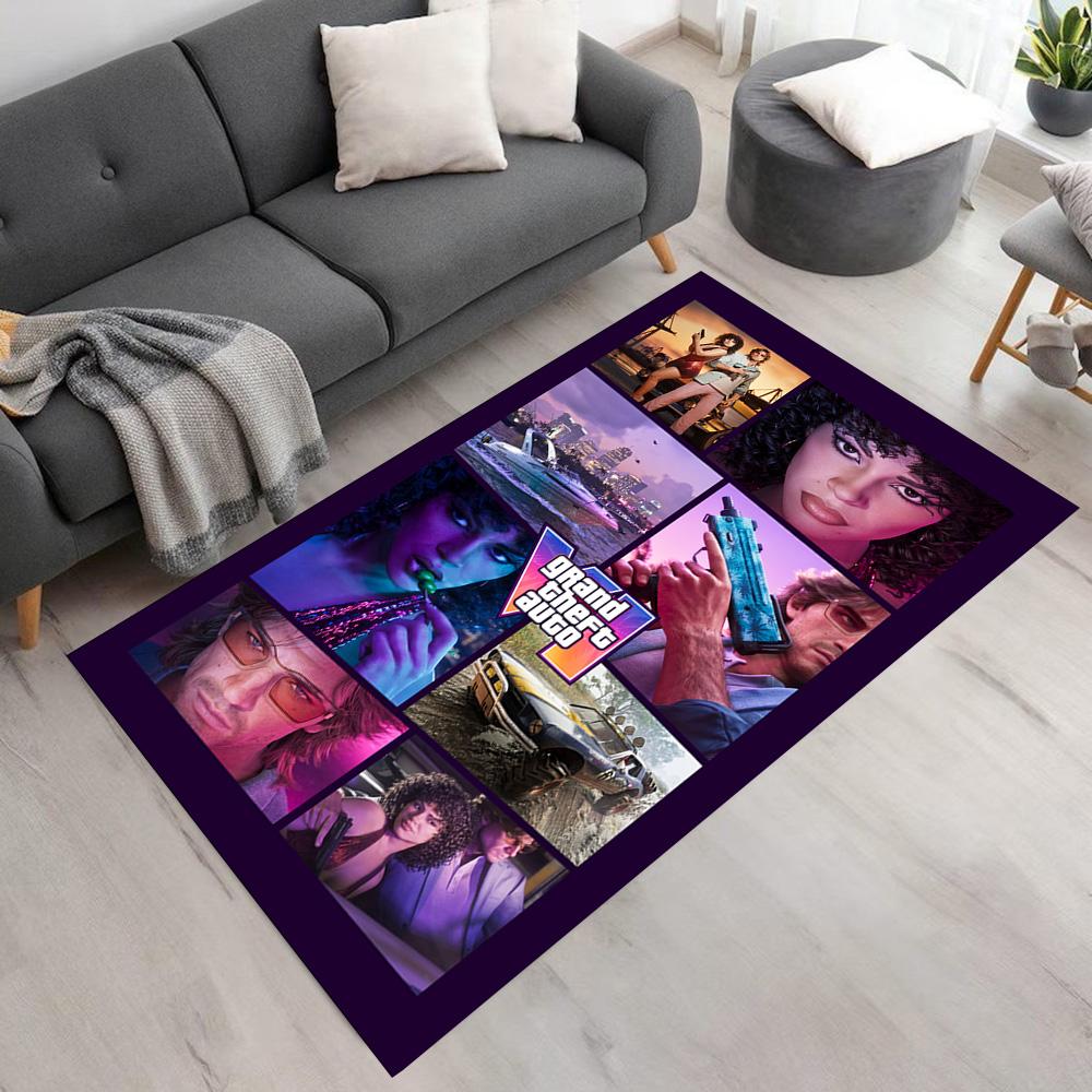 Grand Theft Auto Floor Mat Suitable for Foyer Hallway Game Room Kitchen Anti-slip Rug Anime Office Decor Spiritual Gift