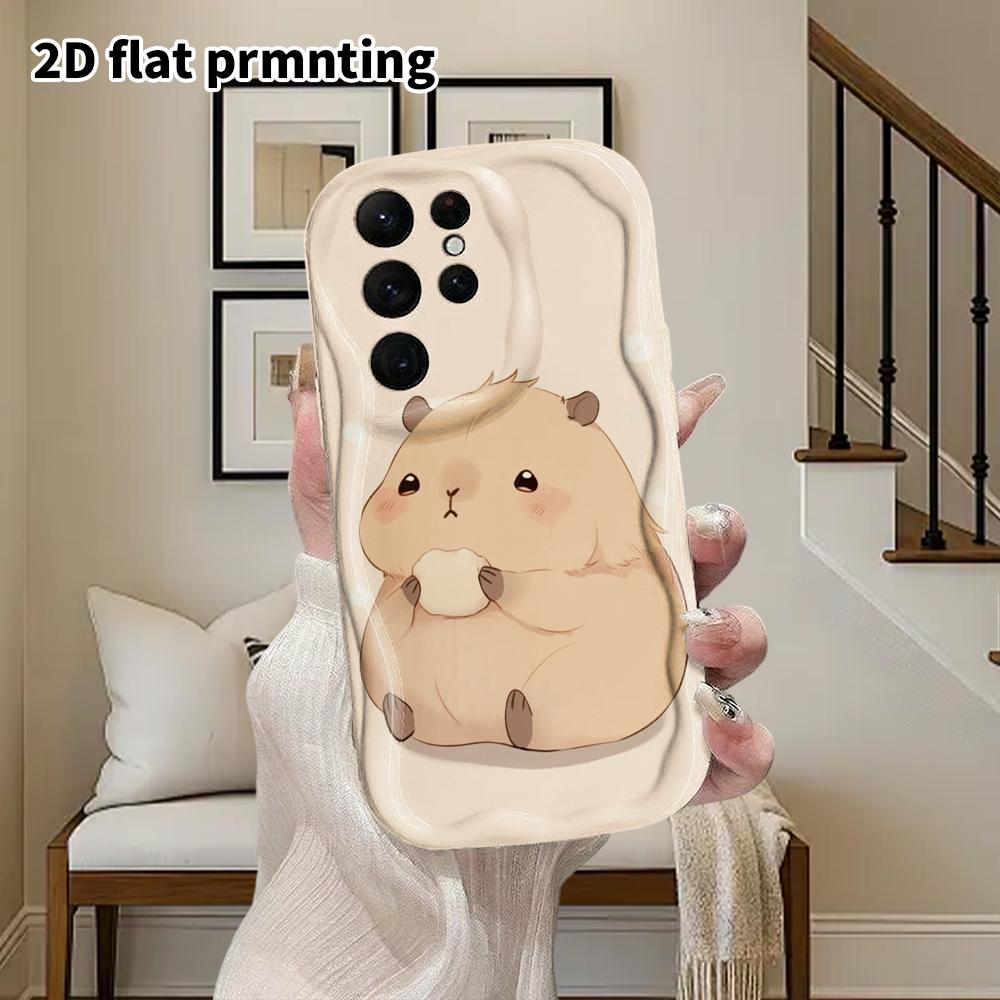 Phone Case: 2D Flat Samsung Galaxy A34 A35 M05 M06 S20 S22 S21 FE Plus 5G Protective Case, Couple Style, Cute Capybara, Christmas and Halloween Gift