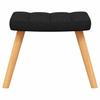 Relax Chair with Footstool Black Fabric