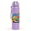 1PC Party Cartoon Pattern 750ml Color Plastic Sports Water Bottle Leakproof Flip Straw Lid Suitable for Sports Office Home Use