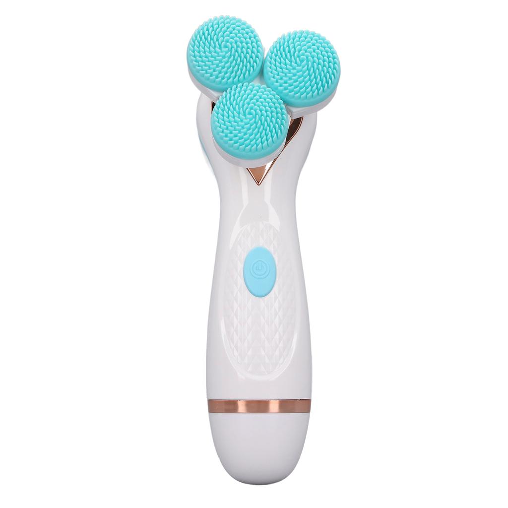 Electric Facial Cleansing Brush 3 Head Massage Facial Exfoliating Silicone Rechargeable Face Scrubber Portable Device