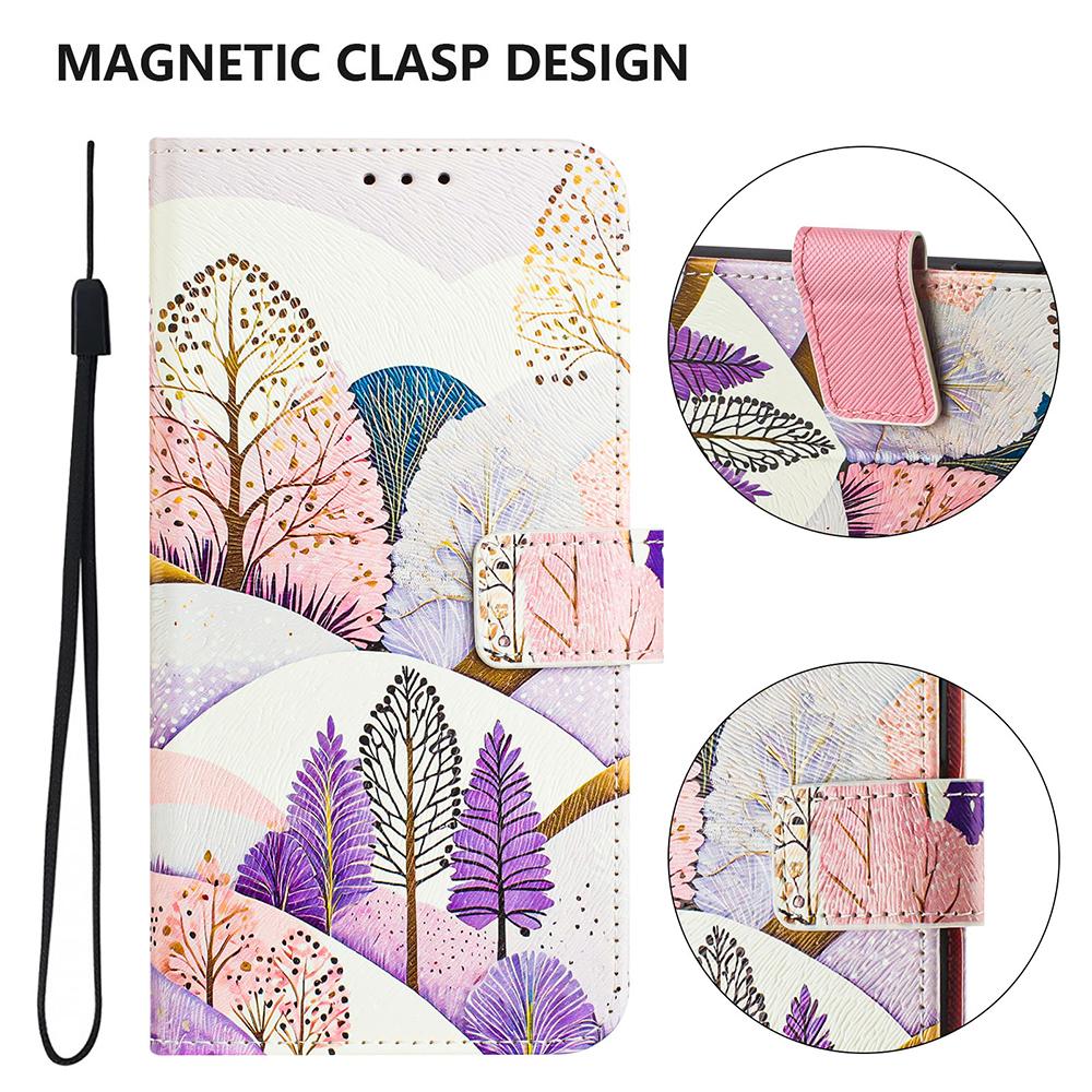 Coloured Drawing Wallet Case for Tecno Spark Go 1 20 Pro Plus 30C Camon 30 Pova 6 Neo Pop 9 Stand Card Holder Strap Phone Cover