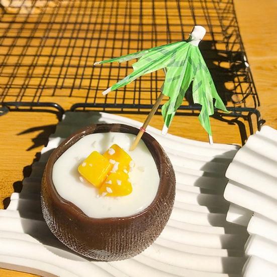 Mango Yogurt Coconut Bowl Squeeze Toy Simulated Dessert Stress Relief Sensory Toy Portable Travel Kids Adults Decompression Food Fidget Toy