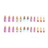 YLW881 Summer Ice Cream Fake Nails 24 Pieces Removable Design for Party and Daily Use