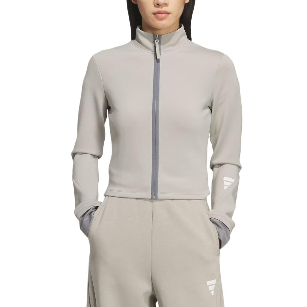 Adidas FOS Sweat Solid Color Comfortable Jacket Women Jackets Off-White KS3334