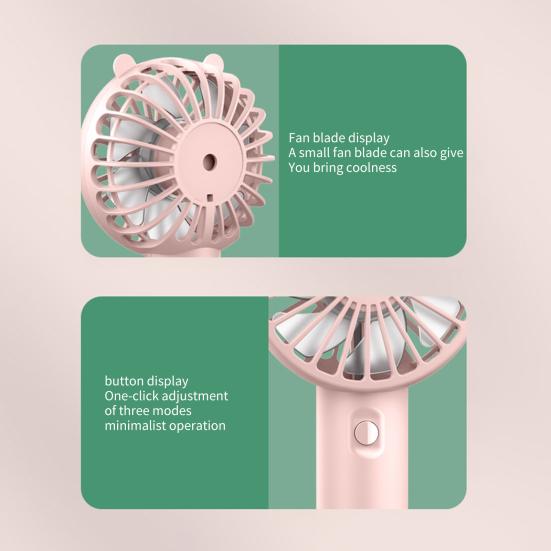 Portable Handheld Mini Fan USB Rechargeable Cooling Fan Quiet Desktop Personal Fan for Outdoor Travel Summer Use