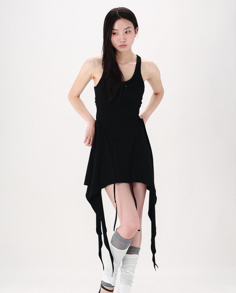 Nogtabeu Layered Sleeveless Mini Dress Black