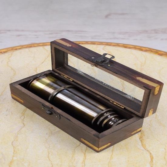 Lunetă în cutie de cadou elegantă - Telescop - Accesorii marine vintage - Cadou pentru un marinar