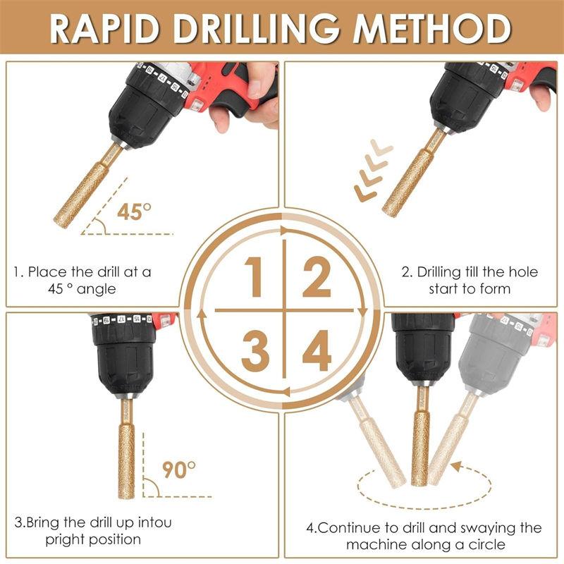 1/4" Hex Ceramic Tile Hole Drill Bit High Hardness Marble Glass 6 8 10 12 14 16mm Drill Bit