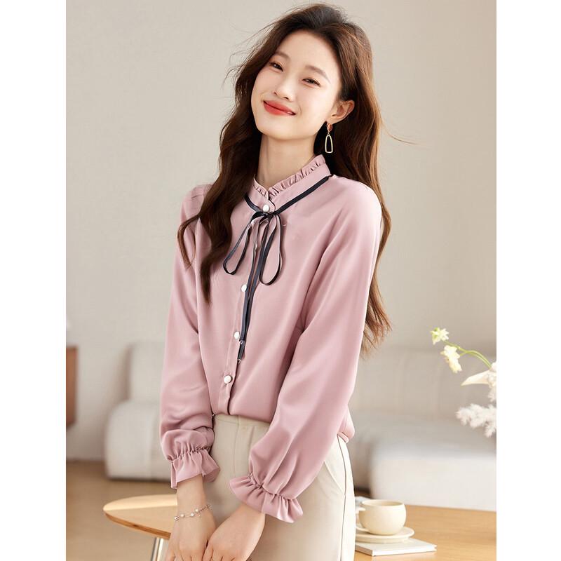 OUDIFU Fashionable Spring/Autumn Chiffon Shirt L
