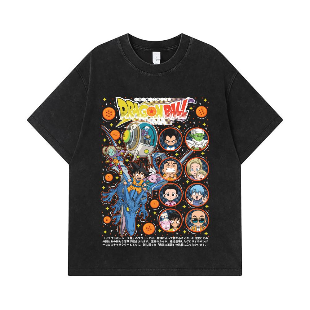 275 GSM Washed T-shirts 100% Cotton Dragon Ball V31 Daima Print Unisex Heavy Cotton T Shirt