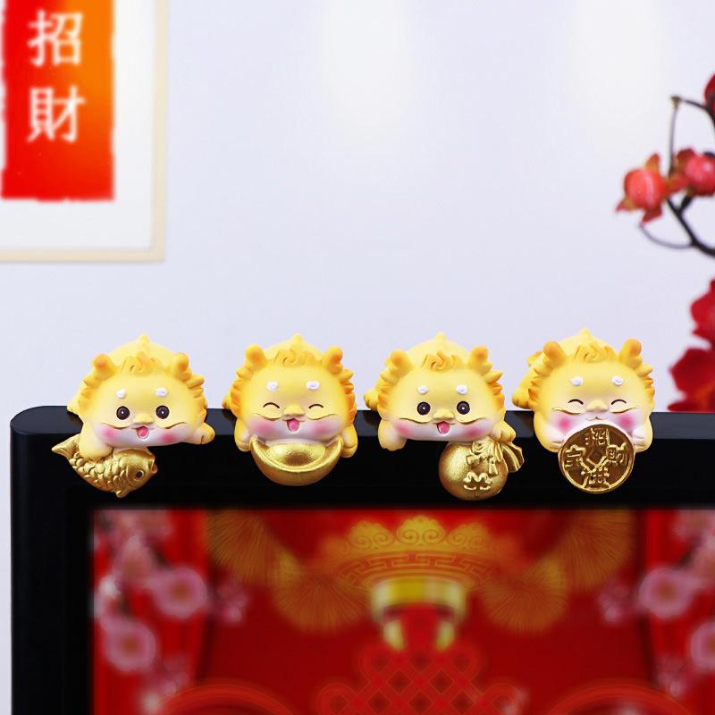 Mini Resin God Of Wealth Figurine, Funny Computer Decor, 3D Craft Sculpture, Tiny Cute God Of Wealth Statues For Car Dashboard