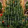 12Pcs Snow Beads Star Drop Ornaments Acrylic Xmas Tree Embellishment  for Christmas