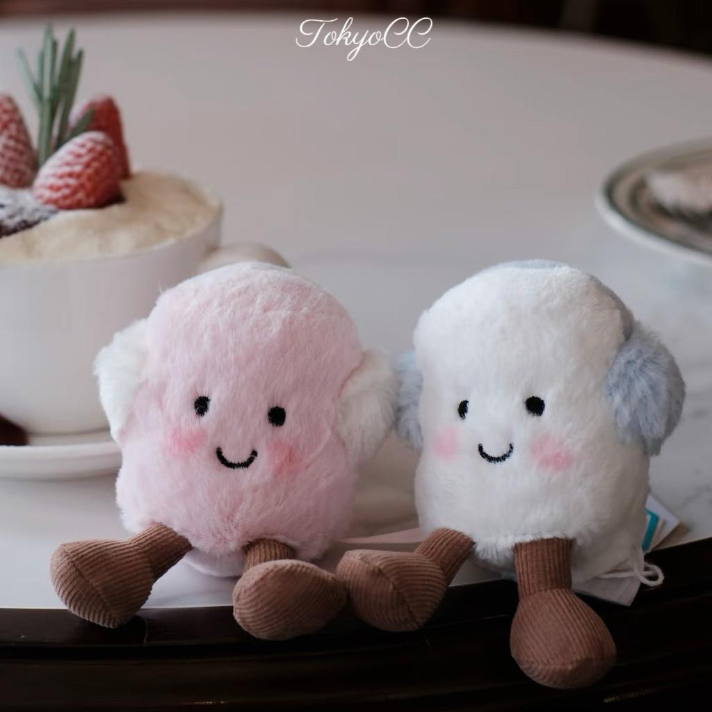 Kawaii Marshmallow Plush Toy Cute Pink Blue Marshmallow Stuffed Doll Couple Plushies Soft Birthday Gifts Girl Home Decor