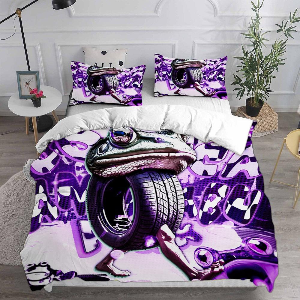 

ai Italian Brainrot Tung Tung Sahur Bedding Sets Bed Cover Comforter Duvet Cover Pillow Case 2-3 Pieces Sets Home Decor EU Single 135x200cm