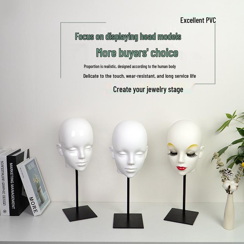 Kawakami PVC Display Head Stand for Hats, Eyewear, Accessories, Wigs, and Headphones