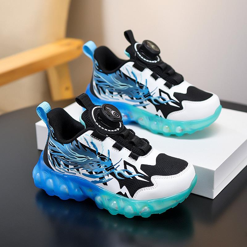 Atmungsaktive Sportschuhe für Jungen Herbst 2025 mit Drehverschluss zum Laufen