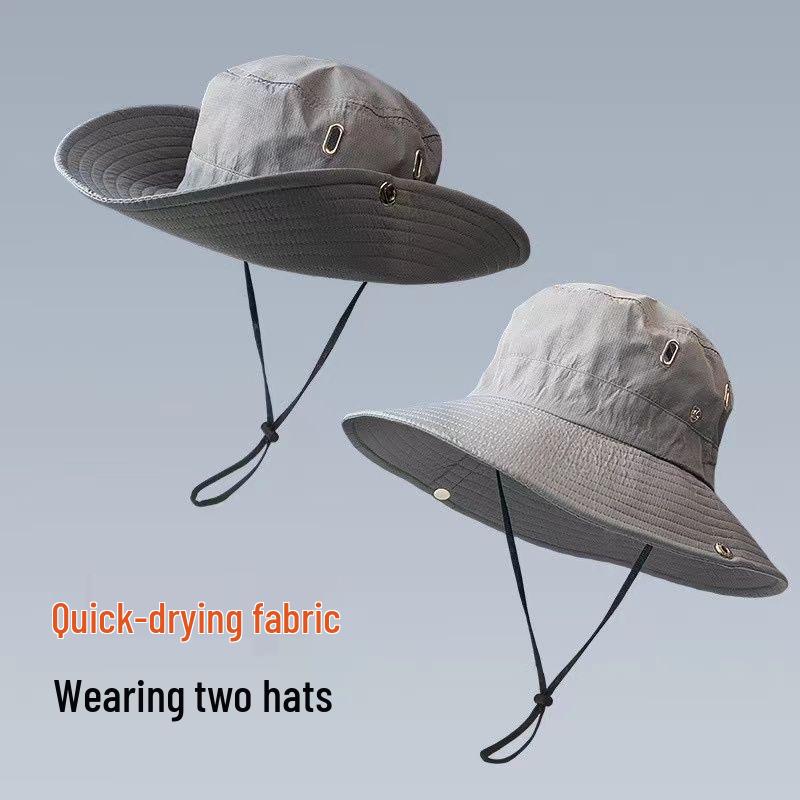 Fisherman Sun Protection Embroidered Outdoor Cowboy Hat for Camping and Mountaineering