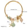 Inlaid Diamond Starfish Shell Pendant Adjustable Bracelet Beach Vacation Style Women's Jewelry
