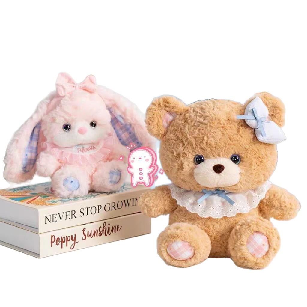 Cute Teddy Bear & Rabbit Doll Plush Toy for Girls - Claw Machine Gift