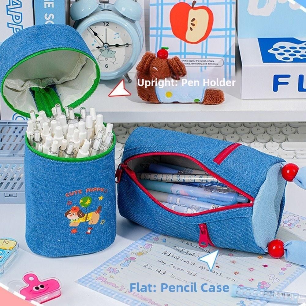 Puppy Pattern Pencil Storage Bag INS Makeup Brush Storage Bucket  School Office Supplies