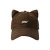 Simple Embroidered Embroidery Letter Baseball Cap Wide Brim Cotton Cat Ear Hat Sunscreen Visor Peaked Cap Girl