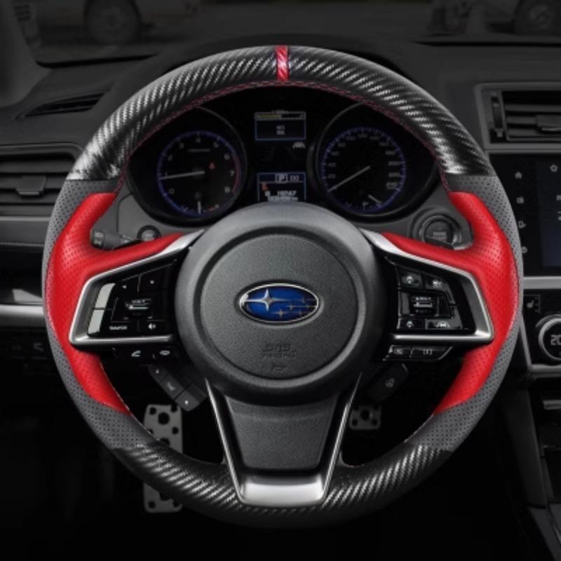 Handgenähte Sport-Lenkradabdeckung aus Kohlefaser für Subaru Forester Ascent Crosstrek Legacy Outback Impreza -2024