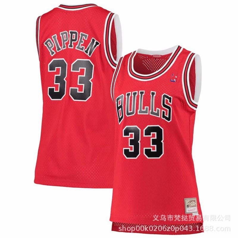 Chicago Bulls Retro Basketball Jersey Pippen 23 Rodman 33 Jordan 91 Embroidered Cotton Unisex V-Neck Sleeveless Sportswear