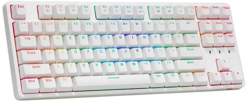 

Ігрова клавіатура IROK FE87 Червоні перемикачі Тиха 87 клавіш Tenkeyless Англійська розкладка Дротова USB Механічна клавіатура Підтримує гарячу заміну Плаваюча клавіатура