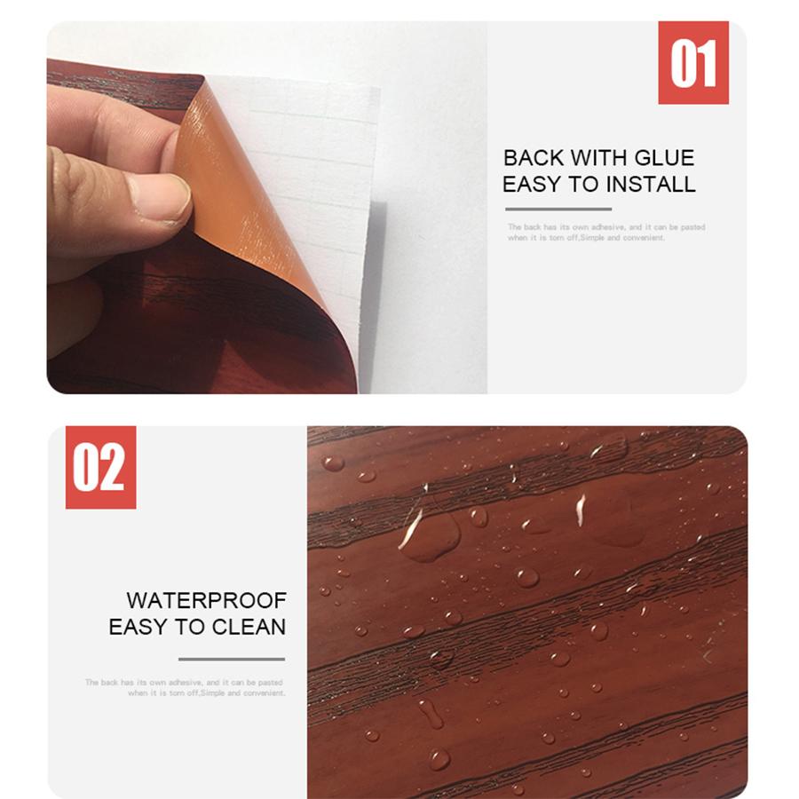 YUNPOINT Self-Adhesive Baseboard Wall Stickers Waterproof Waist Line Wood Grain Wallpaper Door Frame Window Sill Furniture Film