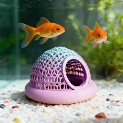 Yousheng Schwimmende Bettafisch Versteck und Garnelenhöhle 3D Gedruckte Aquarium Hängematte Kleiner Futterring Ruhe Unterschlupf für Fischtank Dekoration