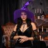 Ghost Spider Pendant Wizard Cap Tassel Cover Masquerade Cap Halloween Witch Hat  Women's Costume