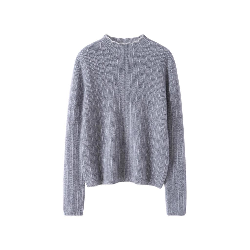 Women's Cashmere Sweater - Autumn/Winter, Half-High Neck, Thin Fit, Long Sleeve Pullover, Fashion Base Layer.