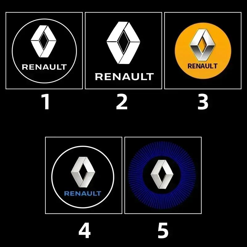 2026 Hot For Renault Hub Caps 2Pcs LED Car Door Welcome Lights Logo Projector For Renault Samsung QM6 SM5 SM6 SM7 Ghost Shadow L