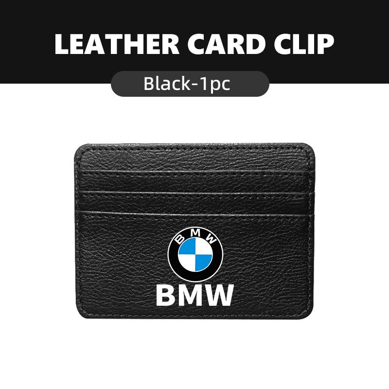 ZDNE2 Car Leather Wallet Clip Driver License ID Card Storage Holder For BMW X3 X5 M5 M3 E46 E90 E60 F10 E39 F30 E36 G30 E87 E70