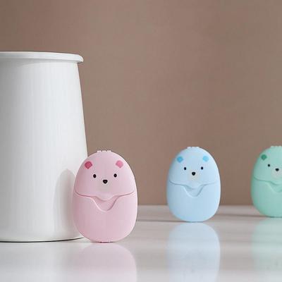 50 szt. Przenośny Jednorazowy Papier Mydlany do Czyszczenia Nowy Kreskówkowy Papier Mydlany Podróżny Uroczy Papier Mydlany Jednorazowe Mydło Misiowe