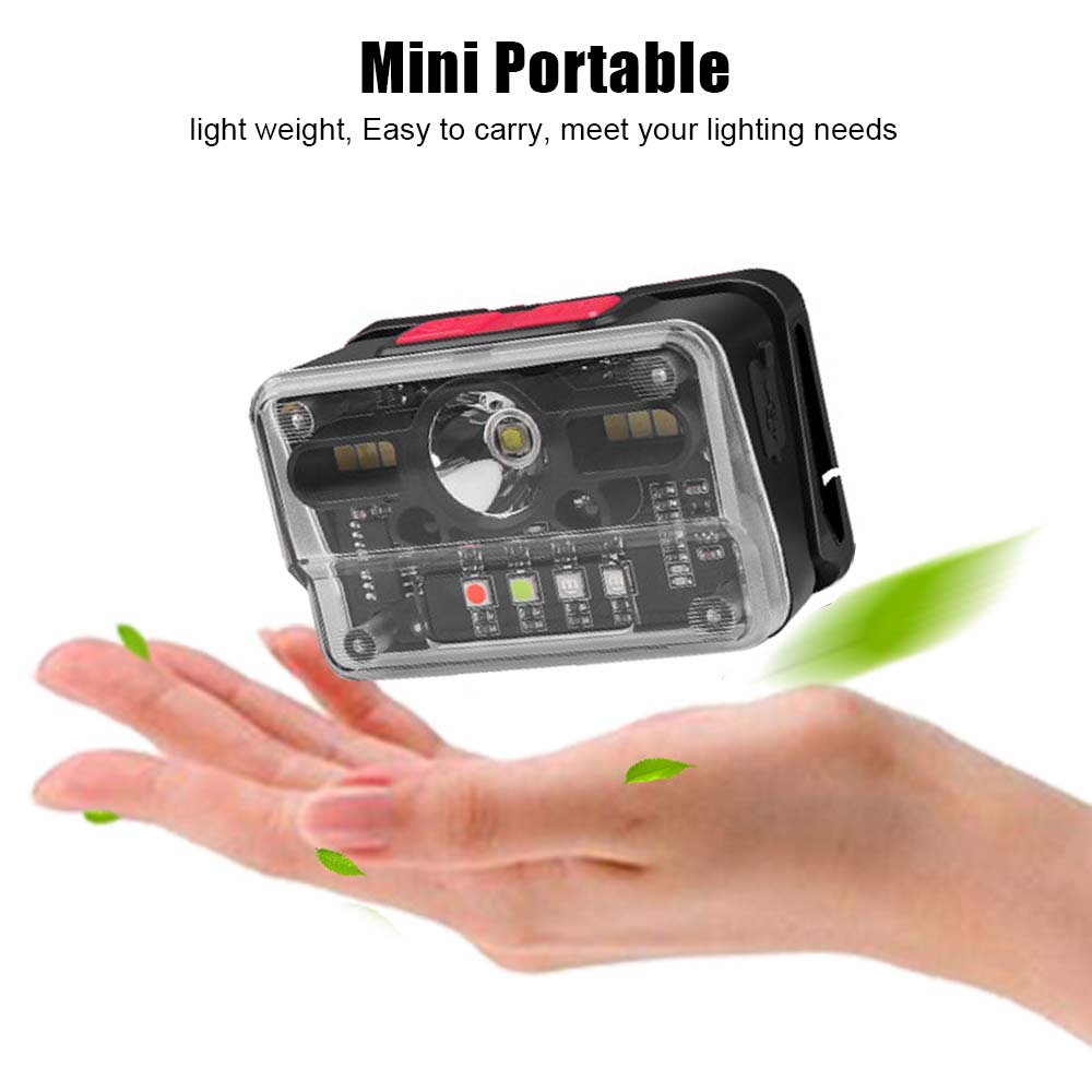 Portable Induction Headlamp 9Lighting Modes USB Rechargeable Head Lamp With Built-in 1000mah Battery Outdoor Night Fishing Lamp