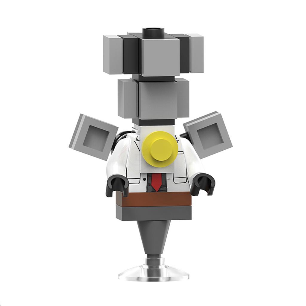 Toilet Man Vs Surveillance Man Building Blocks Figure Toy, Montessori Logic Training Desktop Ornament, Great Gift for Boys and Girls