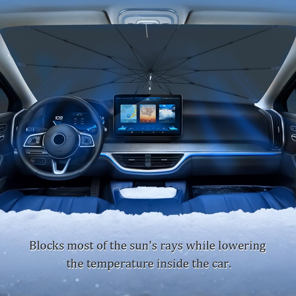 Universal Foldable Car Windshield Sunshade Front Window Sun Protection for SUV Sedan and Van Summer Heat Shield Auto Sun Visor