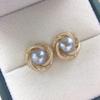 Natural Freshwater Pearl Earrings, French Retro Bird's Nest Classic Style, Exquisite and High-end Jewelry, Women's Jewelry