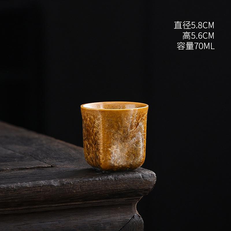 Coarse Pottery Master Cup Single Cup Women'S Ceramic Teacup Kung Fu Tea Set Household Tea Cup Small Cup Chinese Tea Cup Jianzhan