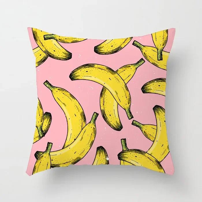 Luxury Home Decor Office Seat Cushion Cover Creative Cartoon Watermelon Banana Print Fashion Pillow Cover