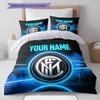 Custom Name,Inter Milan Pattern Bedding Home Decoration Birthday Gift ( 1 Duvet Cover + 2 Pillowcase, Without Core),fan Merchandise.